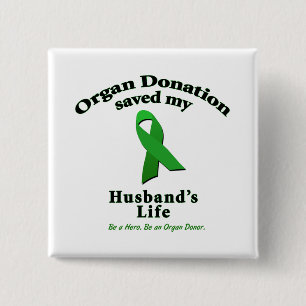 Husband Transplant Vierkante Button 5,1 Cm