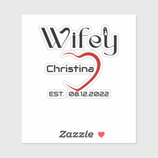 Husband Wife bijpassende Huwelijksjubileum Sticker (Vel)