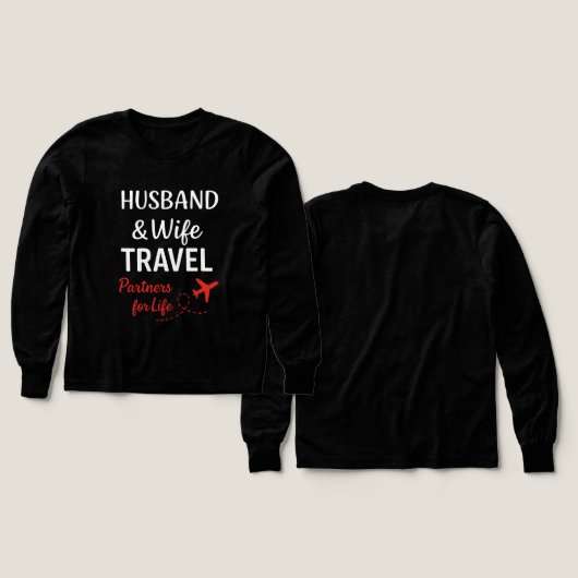 Husband & Wife Travel Partners for Life – Romantic (Motif recto et verso)