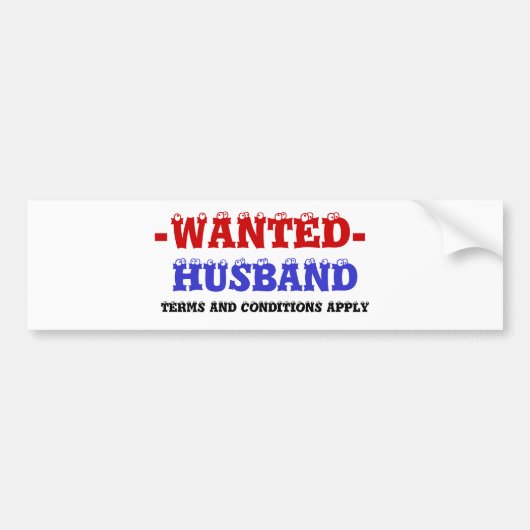 HUSBAND WILDE! BUMPERSTICKER (Voorkant)