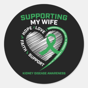 Husbynd Mannen Gifts Transplantatie Vrouw Nierziek Ronde Sticker