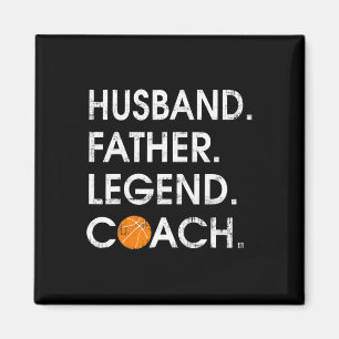 Husbynd Vader Legend Coach Fun Bysketbyll Gift Magneet