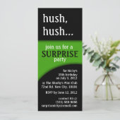 hush , hush verjaardag verrassing kaart (Staand voorkant)