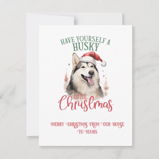 Huskey Whimsical Christmas | Feestdagenkaart (Voorkant)