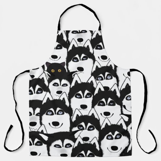 Huskies Allover Print Apron Schort (Voorkant)