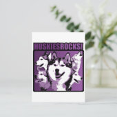 Huskies Rock! Briefkaart (Staand voorkant)