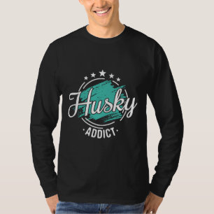 Husky Addict Cool Grappig Nerdy Graphic Al T-shirt
