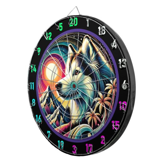 Husky Adventure Ridge Wall Display Dartbord (Voorkant Rechts)