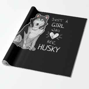 Husky Alleen een meisje dat van haar Husky Dog h Cadeaupapier