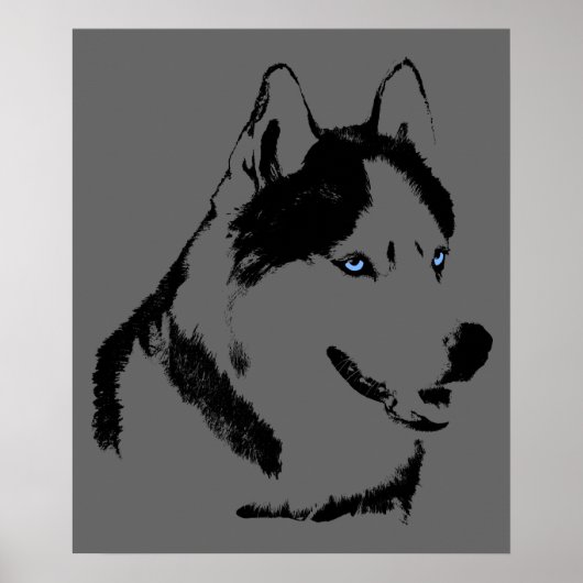 Husky Art Print Sled Dog Art Poster Husky Cadfts (Devant)