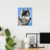 Husky Art Print Sled Dog Art Poster Husky Cadfts (Bureau à domicile)