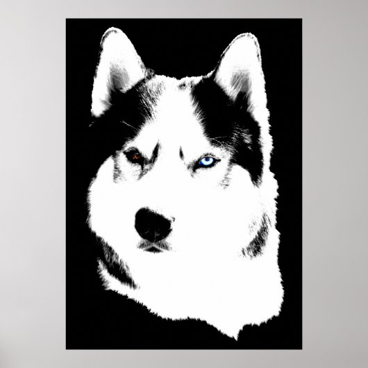 Husky Art Print Sled Dog Art Poster Husky Cadfts (Devant)
