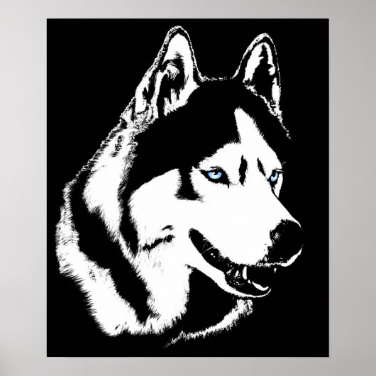 Husky Art Print Sled Dog Art Poster Husky Cadfts (Devant)