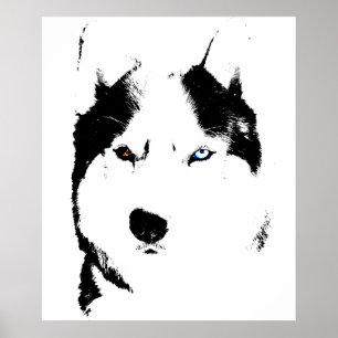 Husky Art Print Sled Dog Art Poster Husky Gifts