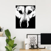 Husky Art Print Sled Dog Art Poster Wolf Pup Cadea (Bureau à domicile)