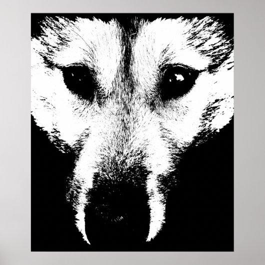 Husky Art Print Sled Dog Art Poster Wolf Pup Cadea (Devant)