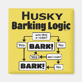 Husky Barking Logic Magneet (Voorkant)