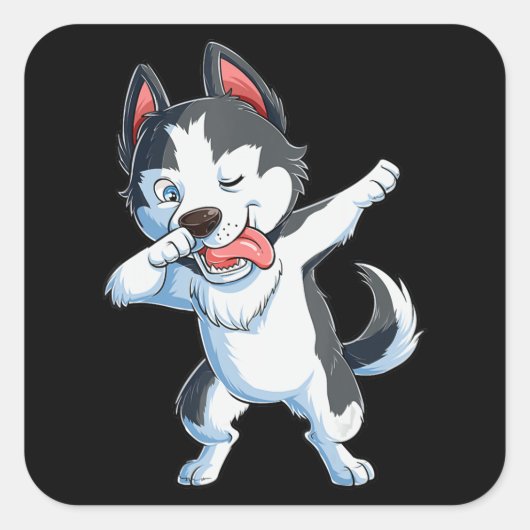 Husky | Bodemafscheiding Siberische Husky Lover Bo Vierkante Sticker (Voorkant)