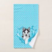 Husky Chipe bleu Coeur Points Garçons (Serviette à main)