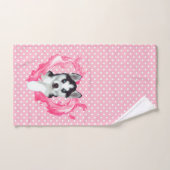 Husky Chipe rose Coeur Points Filles (Serviette à main)