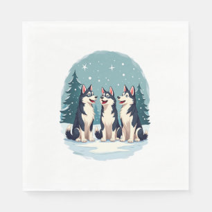 Husky Christmas Choir hond Servet