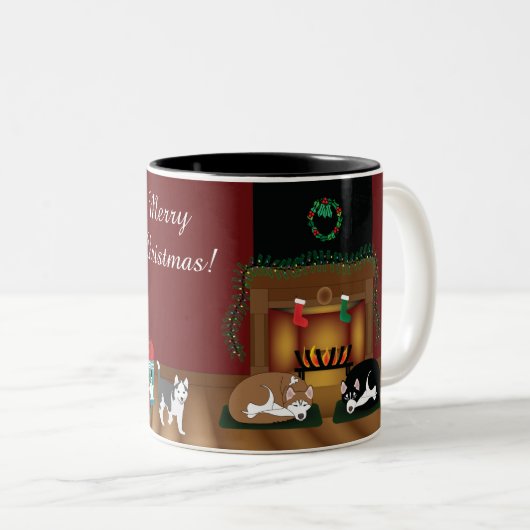 Husky Christmas Mug (Devant droit)