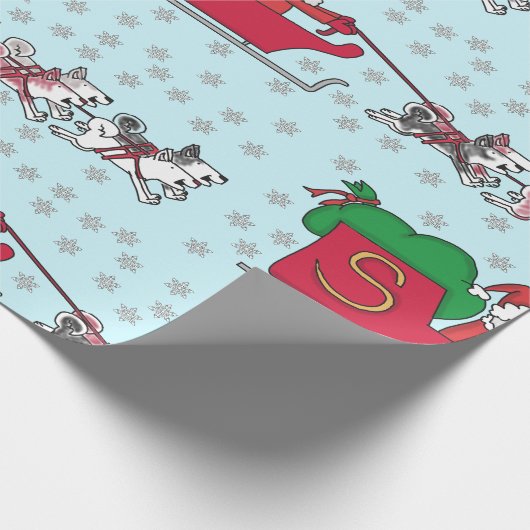 Husky Claus Cadeaupapier (Hoek)