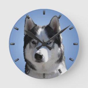 Husky Clock geeft decor Sled Dog Wall Clock Ronde Klok