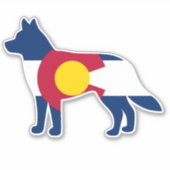Husky Colorado Vlag Sticker (Voorkant)