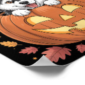 Husky Costume On Pumpkin Halloween Siberian Husky Poster (Hoek)