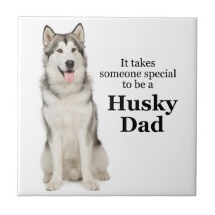Husky Dad Ceramic Tegel Tegeltje