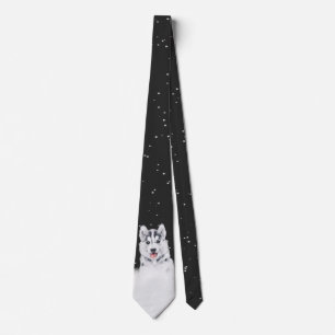 Husky dans Snowflakes Cravate