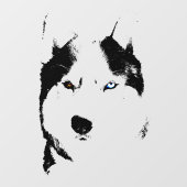 Husky Decal Husky Wolf Dog Window Cling (Vel)