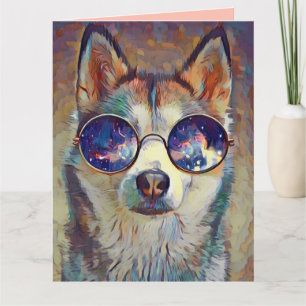 HUSKY DOG ART VERJAARDAG WENSKAART KAART