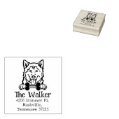 Husky Dog, Custom Return Address Rubberstempel (Gestempeld)