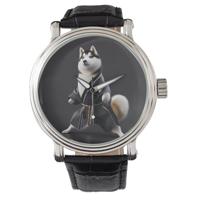 Husky Dog kent Karate, Husky Dog Karate Player Horloge (Voorkant)
