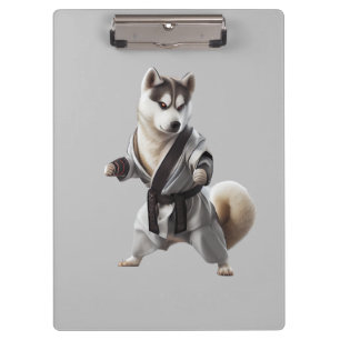 Husky Dog Play Karate, Karate Champion Husky Dog Klembord