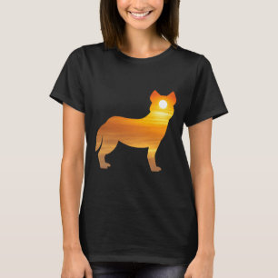Husky Dog Silhouette Sunrise T-shirt