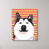 Husky Dog Stripes Single Wall Art Canvas Afdruk (Voorkant)