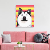 Husky Dog Stripes Single Wall Art Canvas Afdruk (Insitu (Woonkamer))