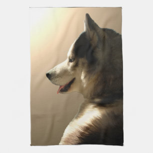 Husky Dog Towel Husky Malamute Pup Tea Towel Theedoek