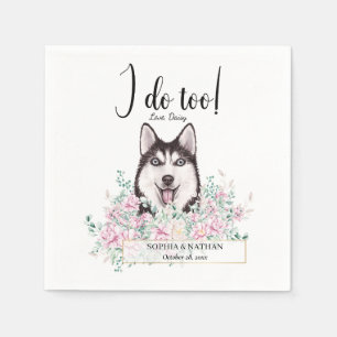 Husky Dog Wedding Cocktail Napkins Servet