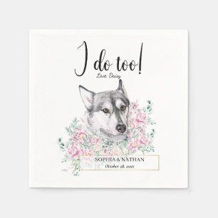Husky Dog Wedding Cocktail Napkins Servet
