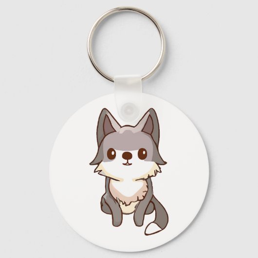 Husky Dog Wolfhound Sleutelhanger (Voorkant)