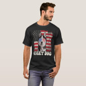 Husky Dog Zonnebril USA Flag Patriotic 4t T-shirt (Voorkant volledig)