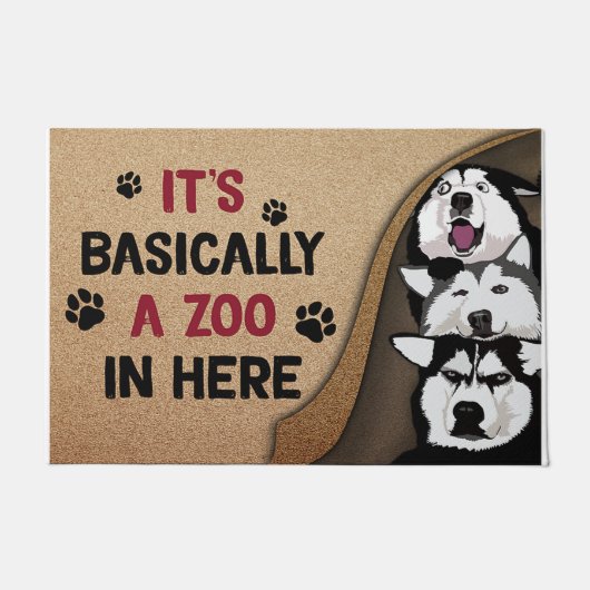 Husky Dogs Mat, het is hier in feite een dierentui Deurmat (Voorkant)