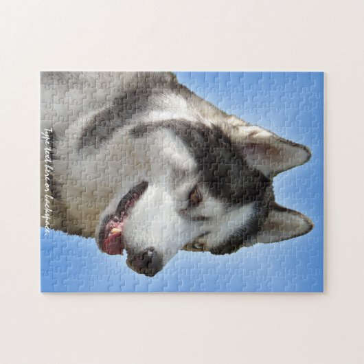 Husky Eyes Puzzle Personalized Sled Dog Puzzles Legpuzzel (Horizontaal)