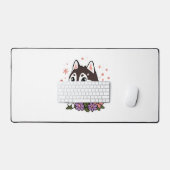 Husky Flowers Amoureux des chiens Malamute (Clavier et souris)