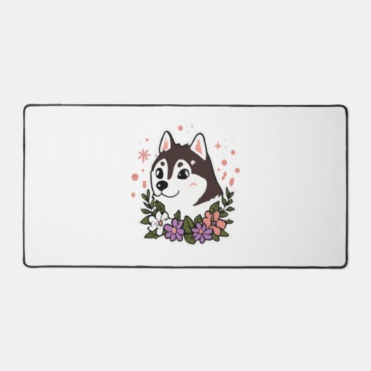 Husky Flowers Amoureux des chiens Malamute (Recto)