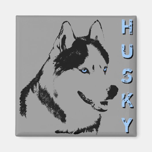 Husky Fridge Magnet Alaskan Sled Dog Magnet / Gift Magneet (Voorkant)